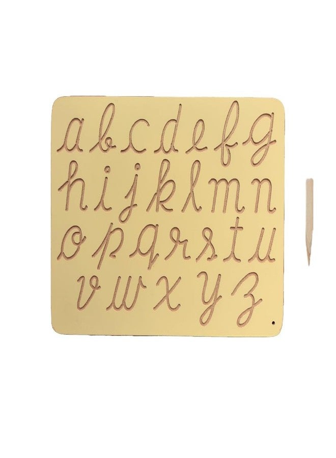 RCW Montessori Wooden Small Cursive Letter Alphabet Tracing Board | Tracing Letters for Kids Ages 3-5 | Toddler Writing Tools for Beginners | Wood Letter Tracing Board | Learning to Write - Image 1